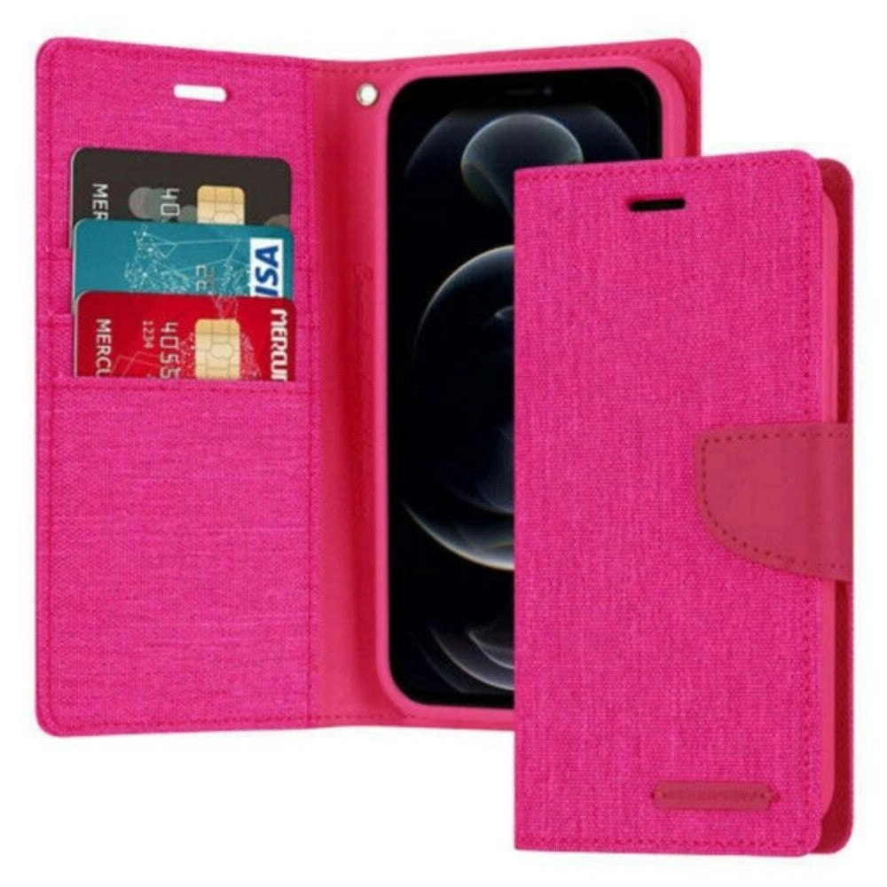 Goospery Canvas Book Case For iPhone Xs Max - Pink