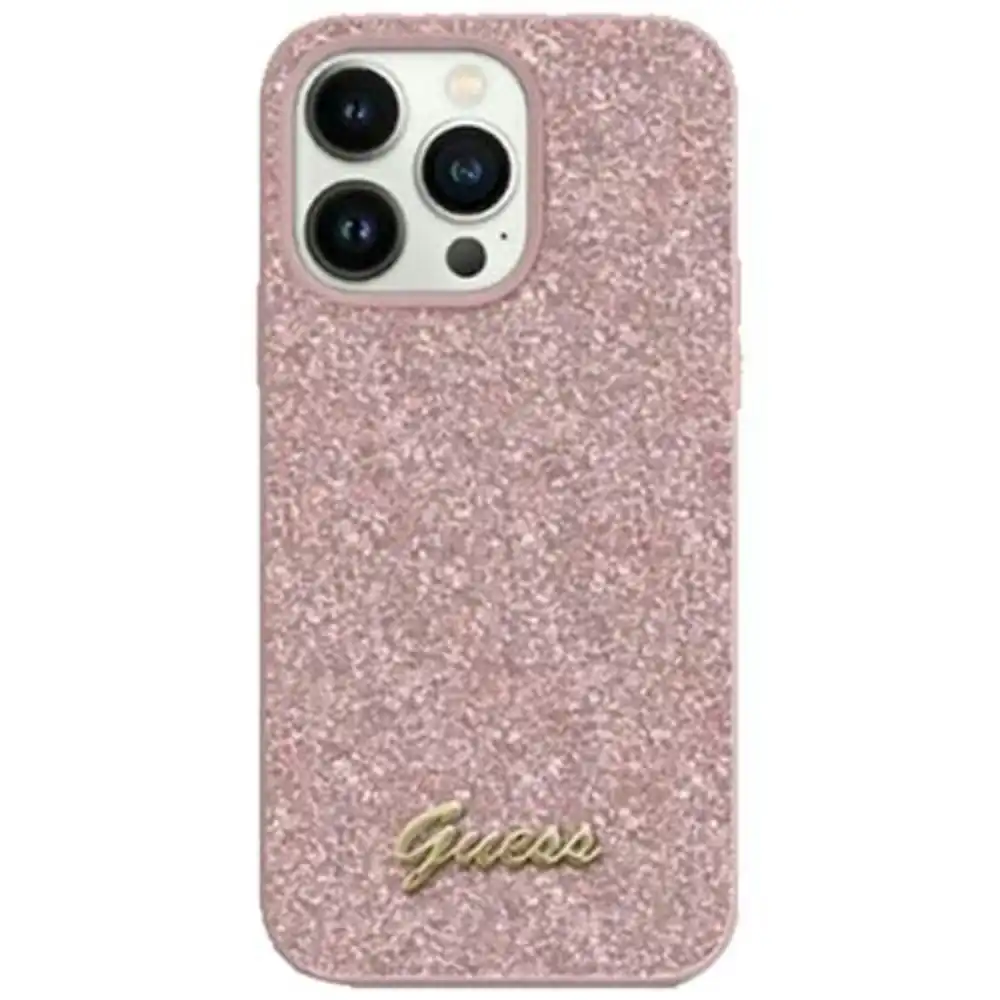 Guess Glitter Flakes Case For iPhone 14 6.1" - Pink