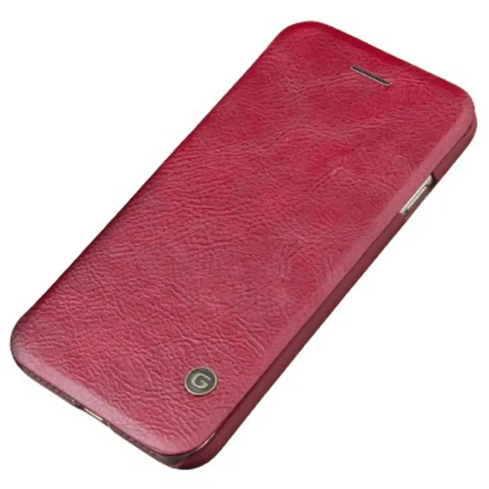 G-Case Leather Slim Book Case For iPhone X 5.8" - Red