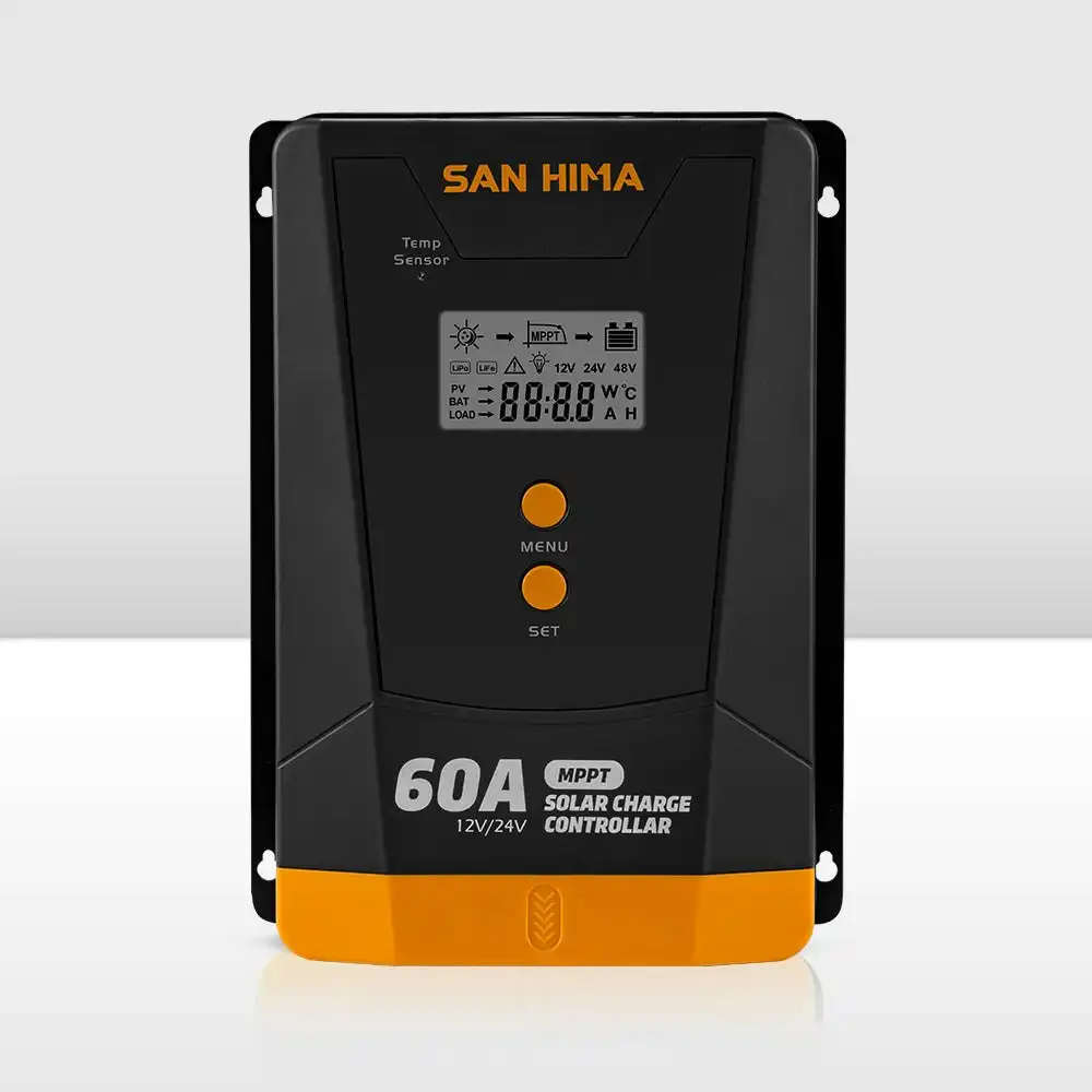 San Hima 60A MPPT Solar Charge Controller 12V 24V With Bluetooth LCD Display