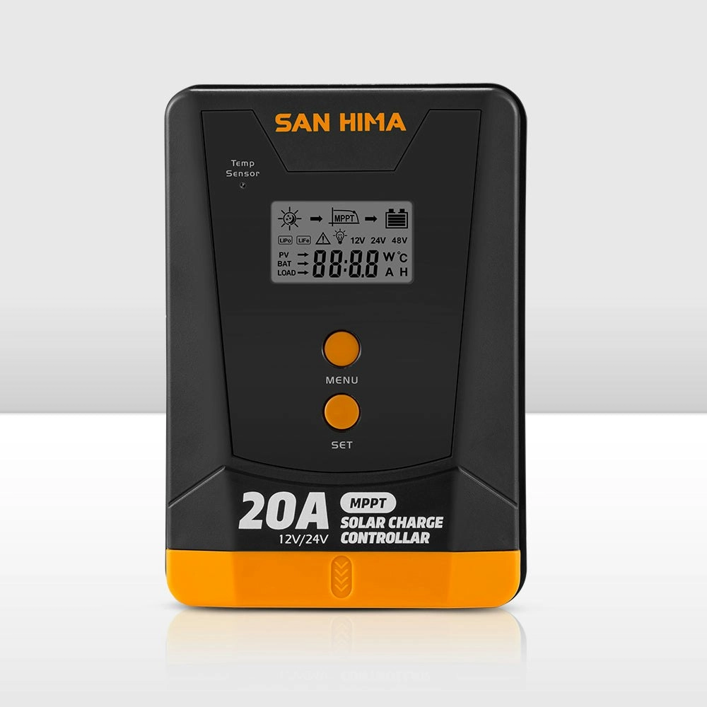 San Hima 20A MPPT Solar Charge Controller 12V 24V With Bluetooth LCD Display