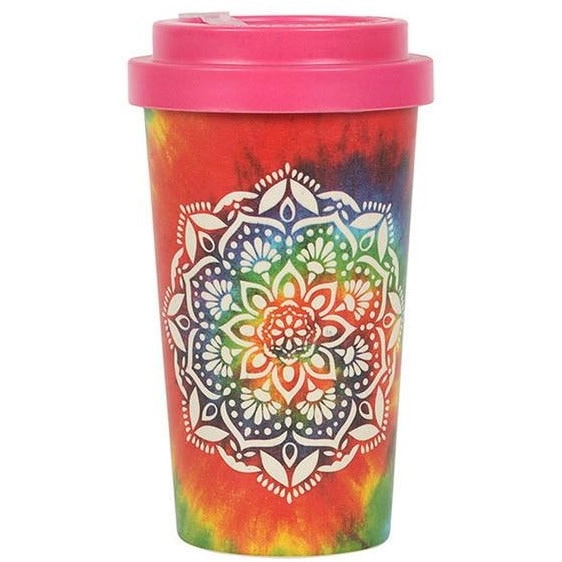 Travel Mug - Tie Dye Mandala Bamboo