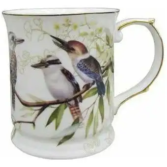 Kookaburra Fine Bone China Gold Rim Mug