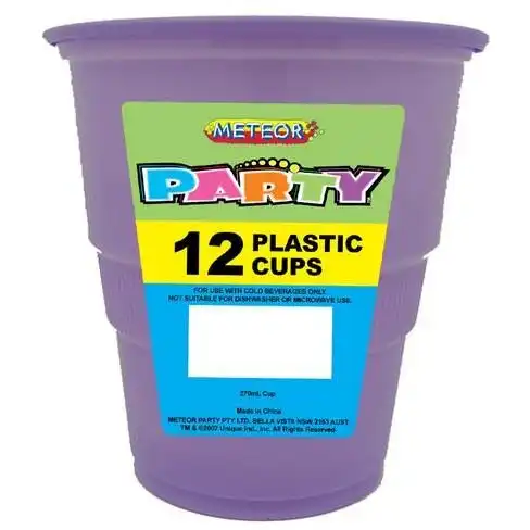 Lavender 12 x 270ml Plastic Cups