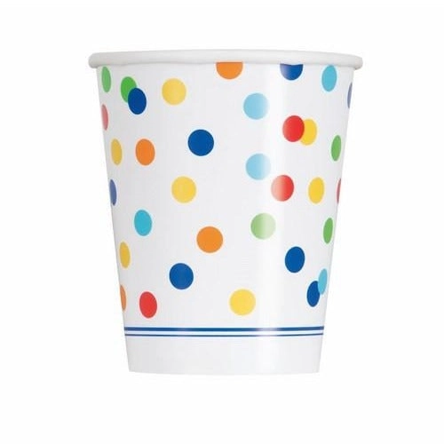 Rainbow Polka Dot Paper Cups