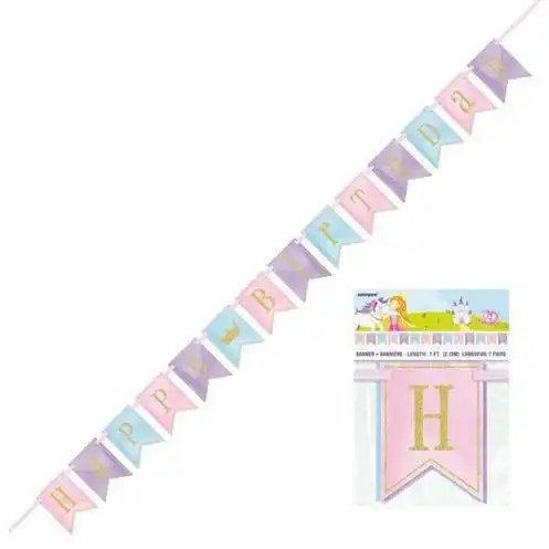 Magical Princess Happy Birthday Pennant Banner