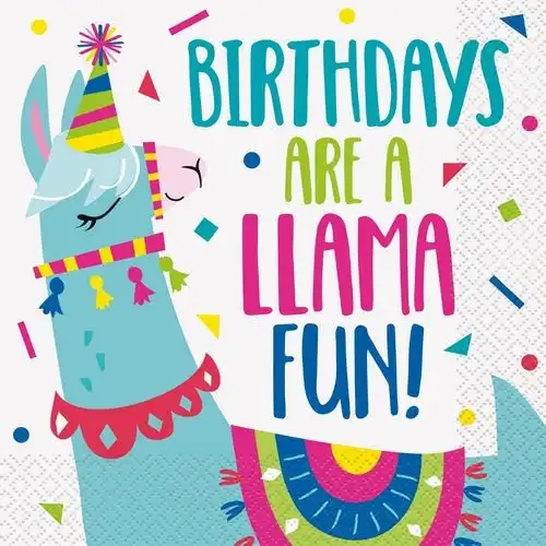 Llama Birthday Luncheon Napkins