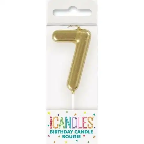 Birthday Candle Mini Pick Number 7 - Gold