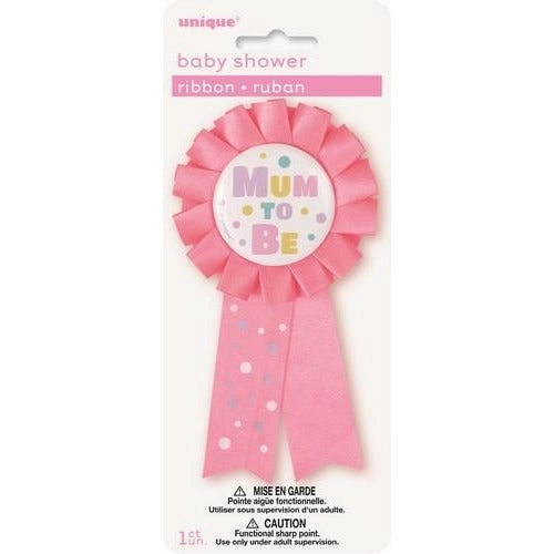 Mum To Be Award Ribbon - Pink