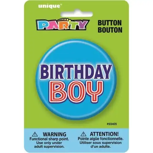 Birthday Button - Boy