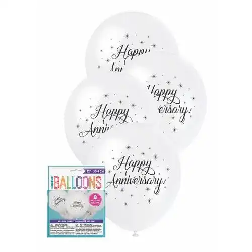 Happy Anniversary Balloons White