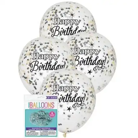 Glittering Birthday Clear Balloons