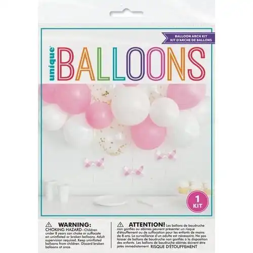 Pink & White Latex Balloon Arch Kit