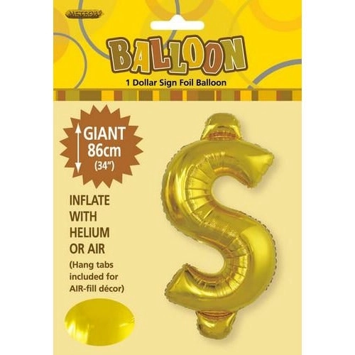 Gold $ Alphabet Foil Balloon 86cm