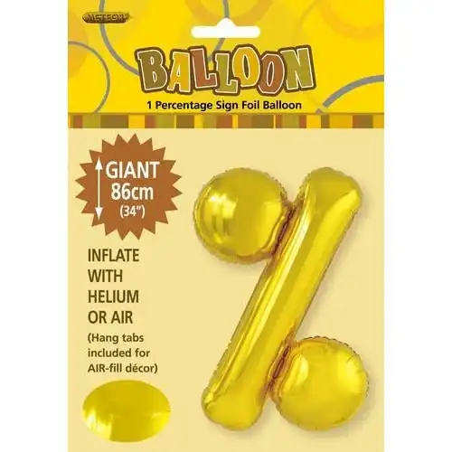 Gold % Alphabet Foil Balloon 86cm