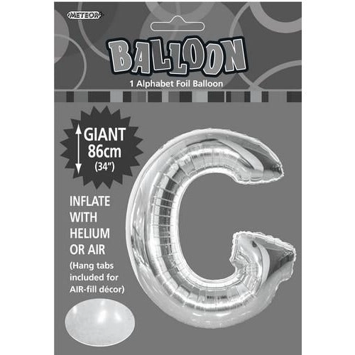 Silver G Alphabet Foil Balloon