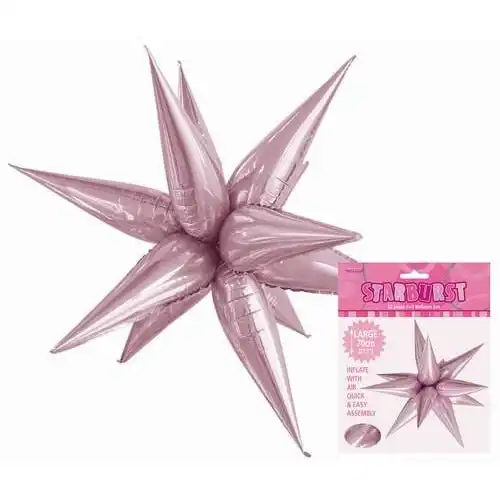 Glitz Starburst Lovely Pink Foil Balloon