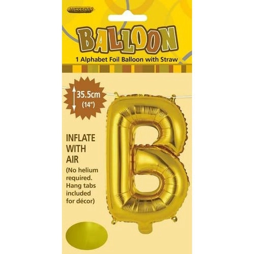 Gold B Alphabet Foil Balloon 35cm