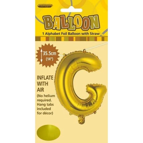 Gold G Alphabet Foil Balloon