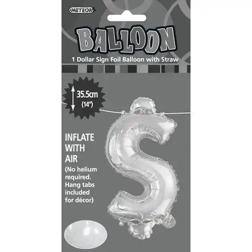 Silver $ Alphabet Foil Balloon 35cm