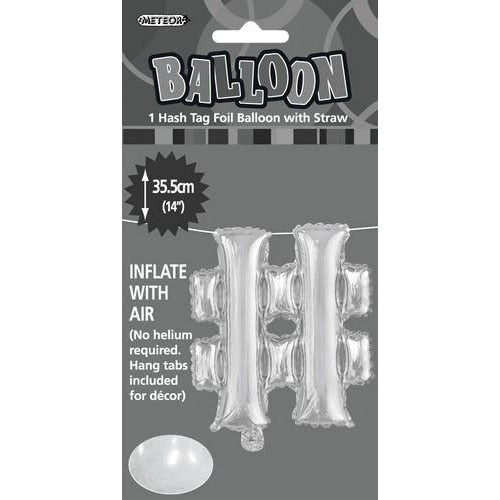 Silver # Alphabet Foil Balloon 35cm