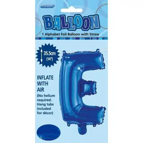 Royal Blue E Alphabet Foil Balloon 35cm