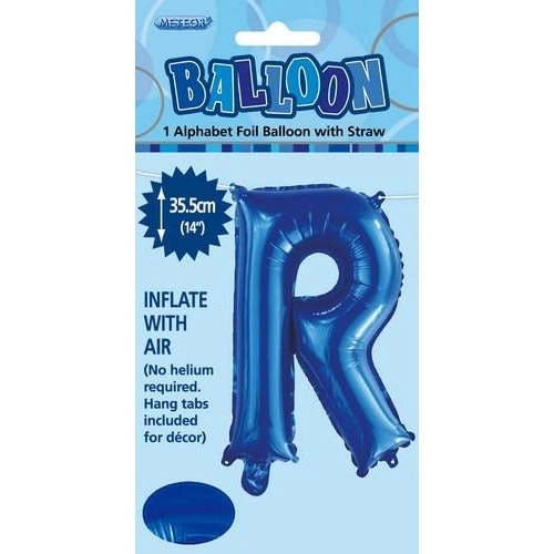 Royal Blue R Alphabet Foil Balloon 35cm