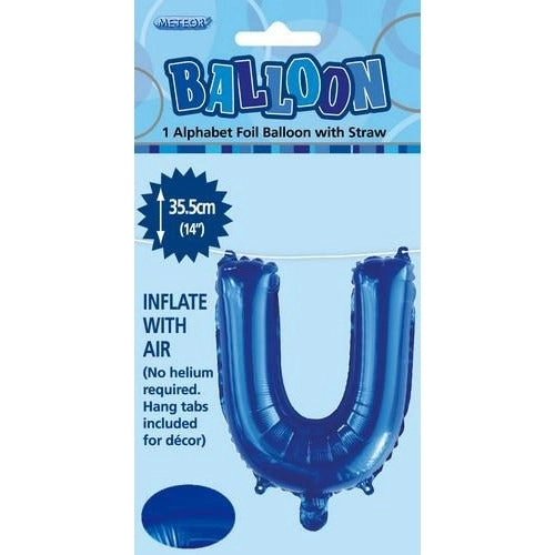 Royal Blue U Alphabet Foil Balloon 35cm