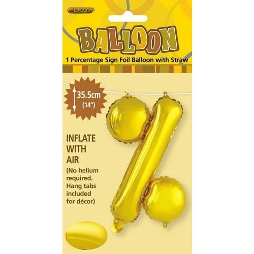 Gold % Alphabet Foil Balloon