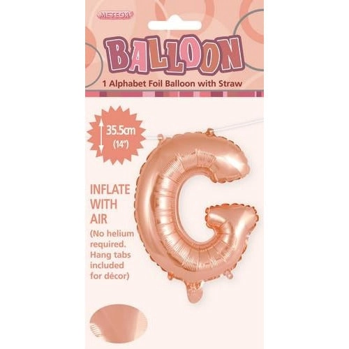 Rose Gold G Alphabet Foil Balloon 35cm