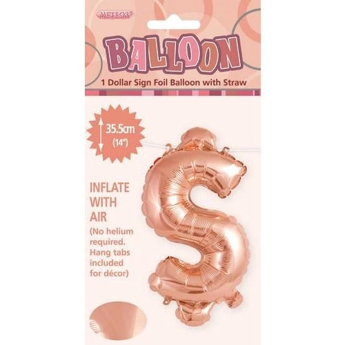 Rose Gold $ Alphabet Foil Balloon 35cm