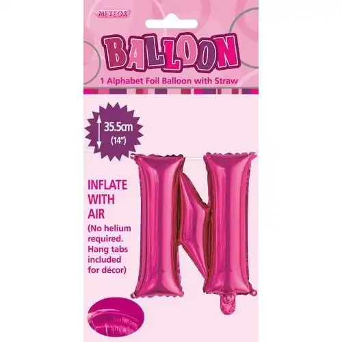 Hot Pink N Alphabet Foil Balloon 35cm