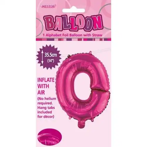 Hot Pink O Alphabet Foil Balloon 35cm