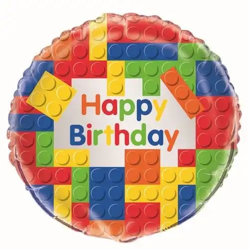 Building Blocks Birthday - Foil Balloon