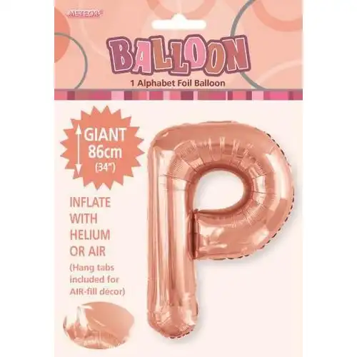 Rose Gold P Alphabet Foil Balloon 86cm