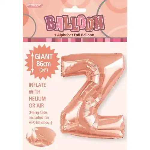 Rose Gold Z Alphabet Foil Balloon 86cm