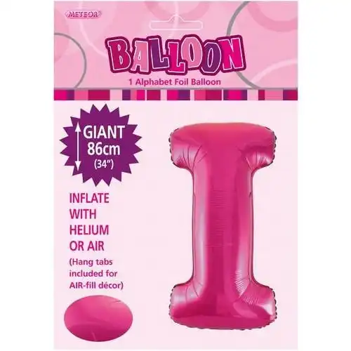 Hot Pink I Alphabet Foil Balloon 86cm