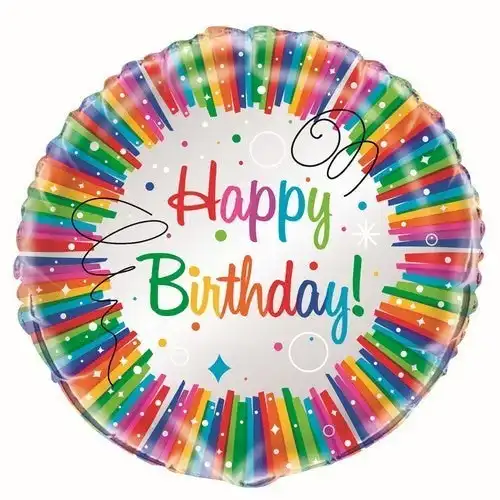 Rainbow Ribbons Happy Birthday Foil Balloon