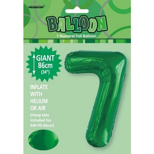 Emerald Green 7 Numeral Foil Balloon 86cm