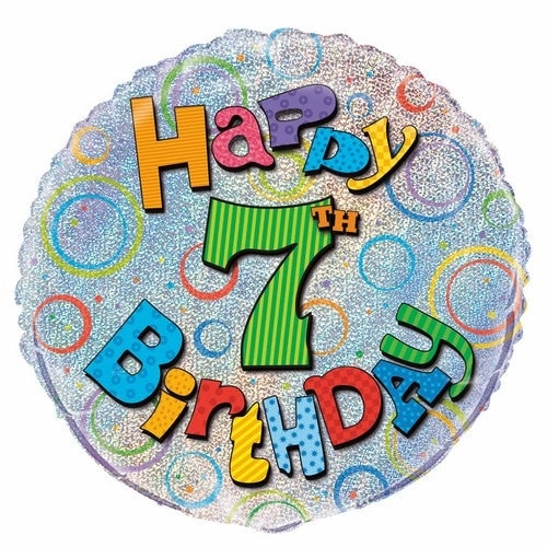 Happy 7th Birthday - Foil Prismatic Balloon