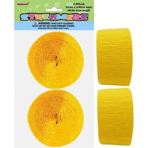 Sunflower Yellow Crepe Streamers