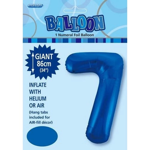 Number 7 Foil Balloon - Royal Blue