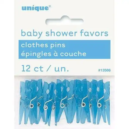 Baby Shower Party Favors - Clothes Pegs Blue