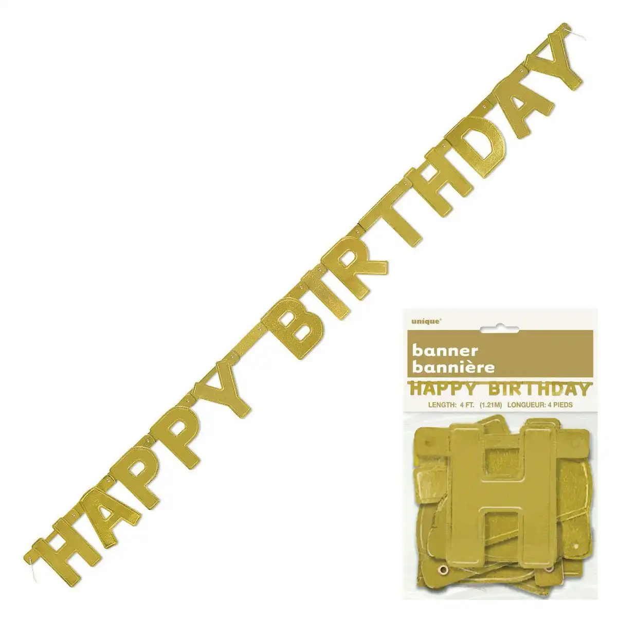 Gold Happy Birthday Jointed Banner