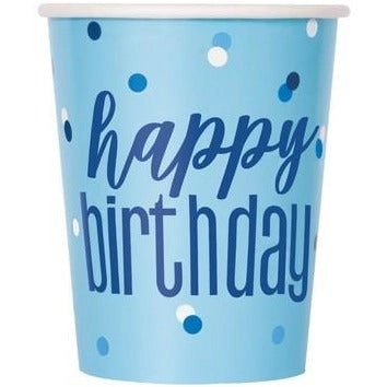 Blue Happy Birthday - Paper Cups