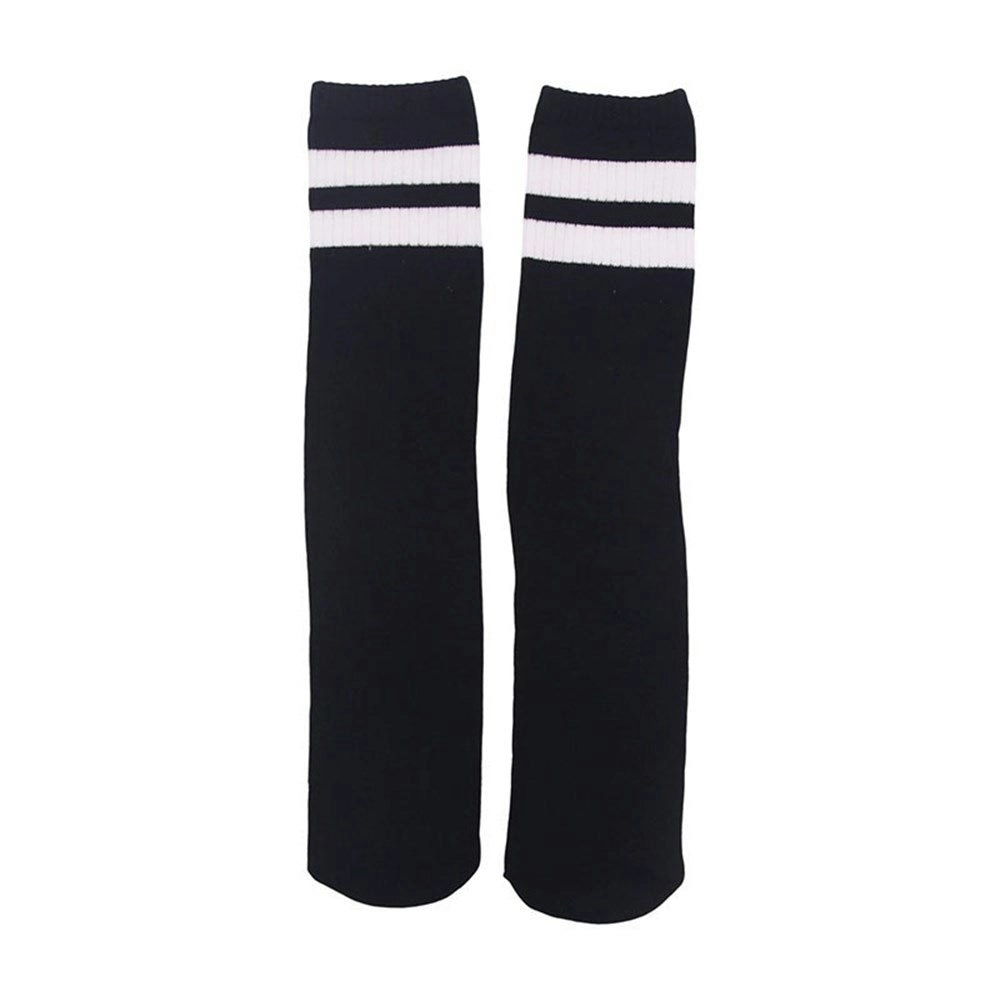 Stripe Knee High Socks - Black