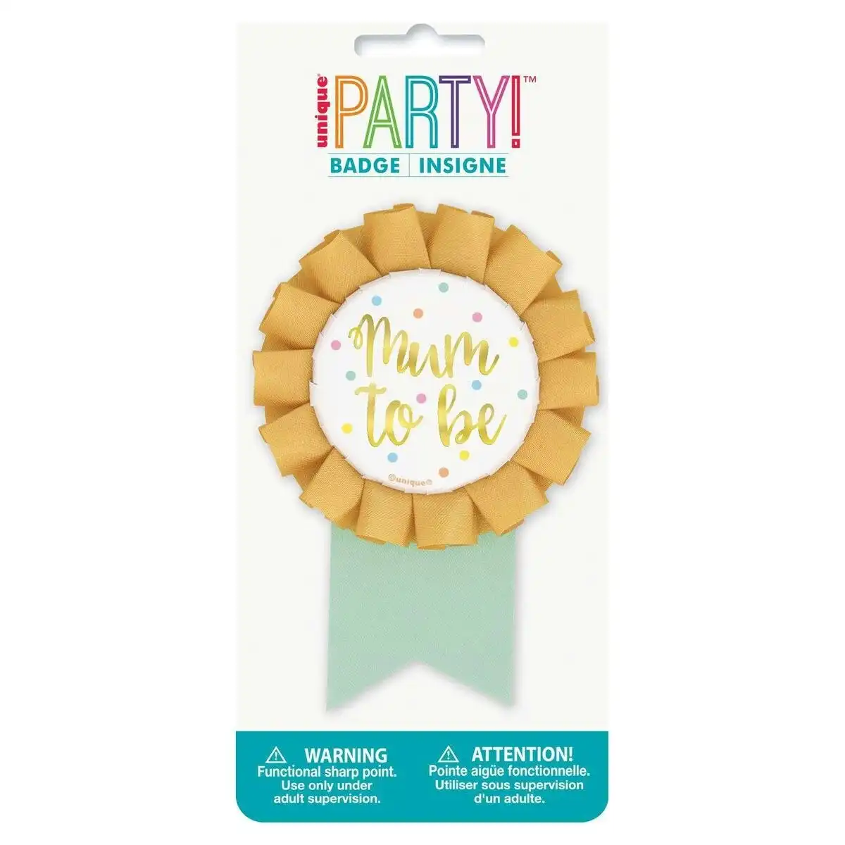 Mum To Be Award Ribbon - Gold