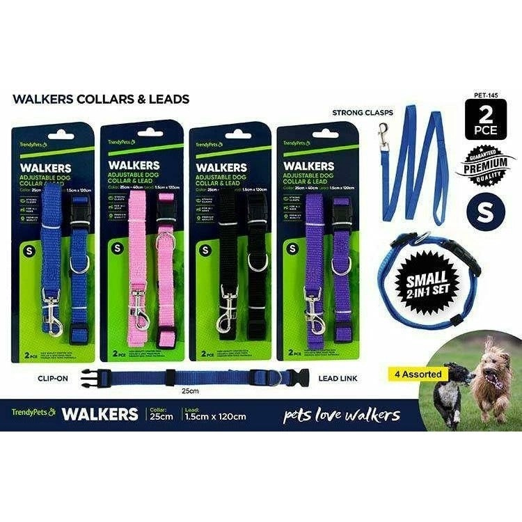 Walkers Adjustable Dog Collar and Lead Small