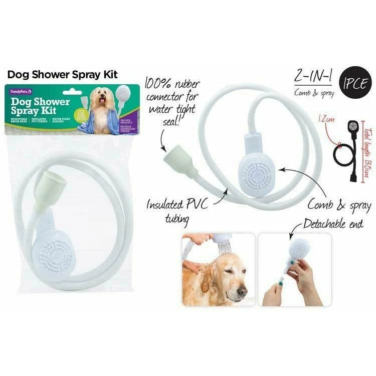 Dog Shower Spray Kit with Removable Brush