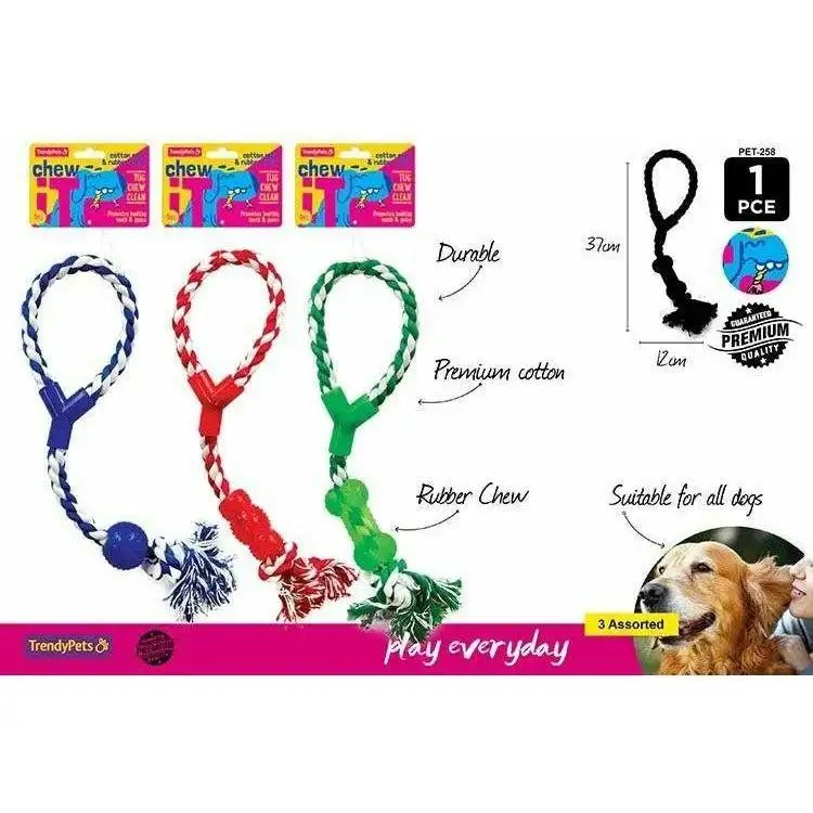 Chew It Rope with Rubber Ends - Dog Toy